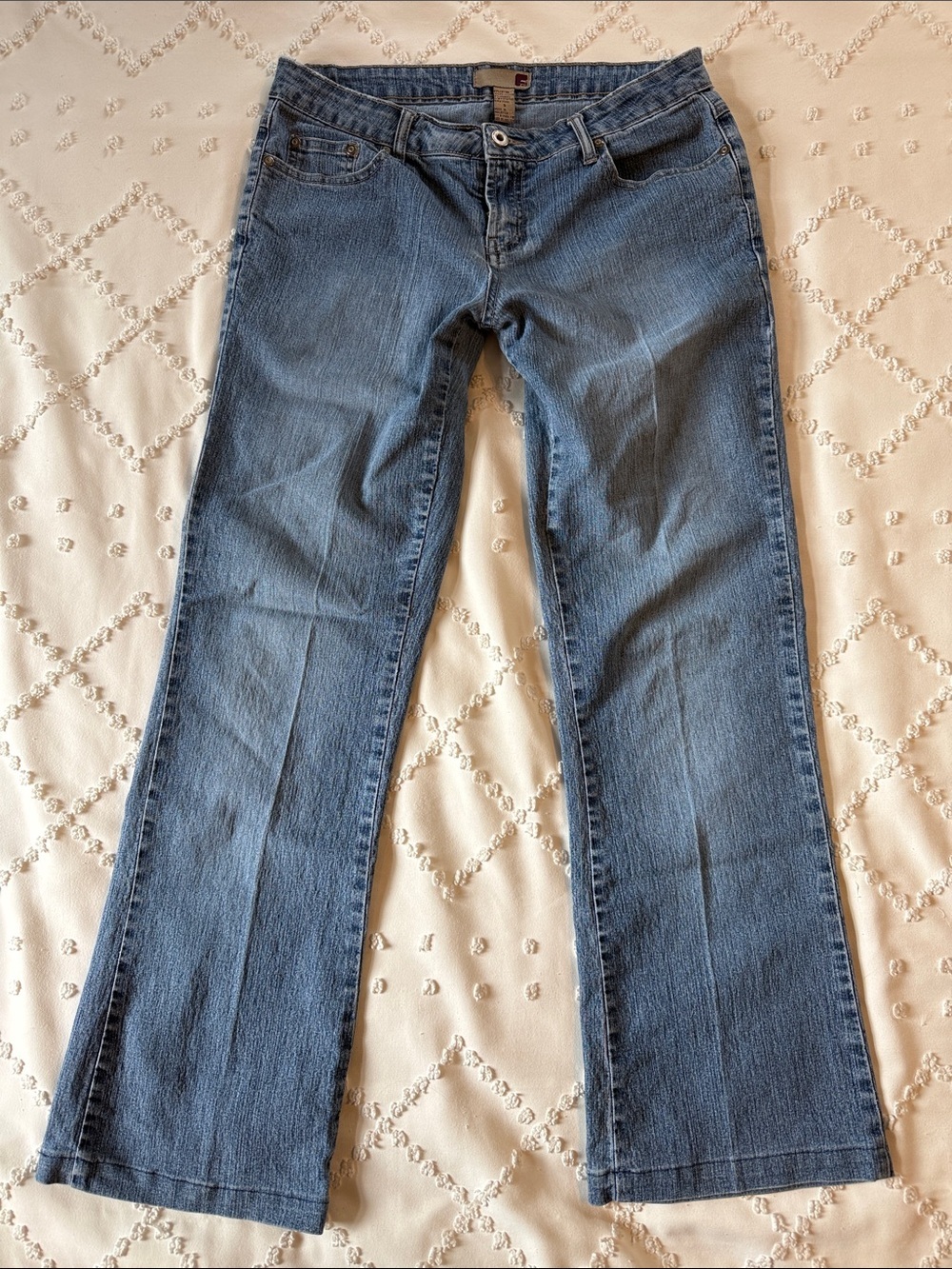 Vintage Forever 21 Flared Classic Blue Denim Low Rise Jeans Size 9